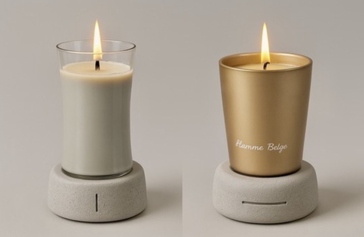 SmartCandle prototype — stone base module with candles